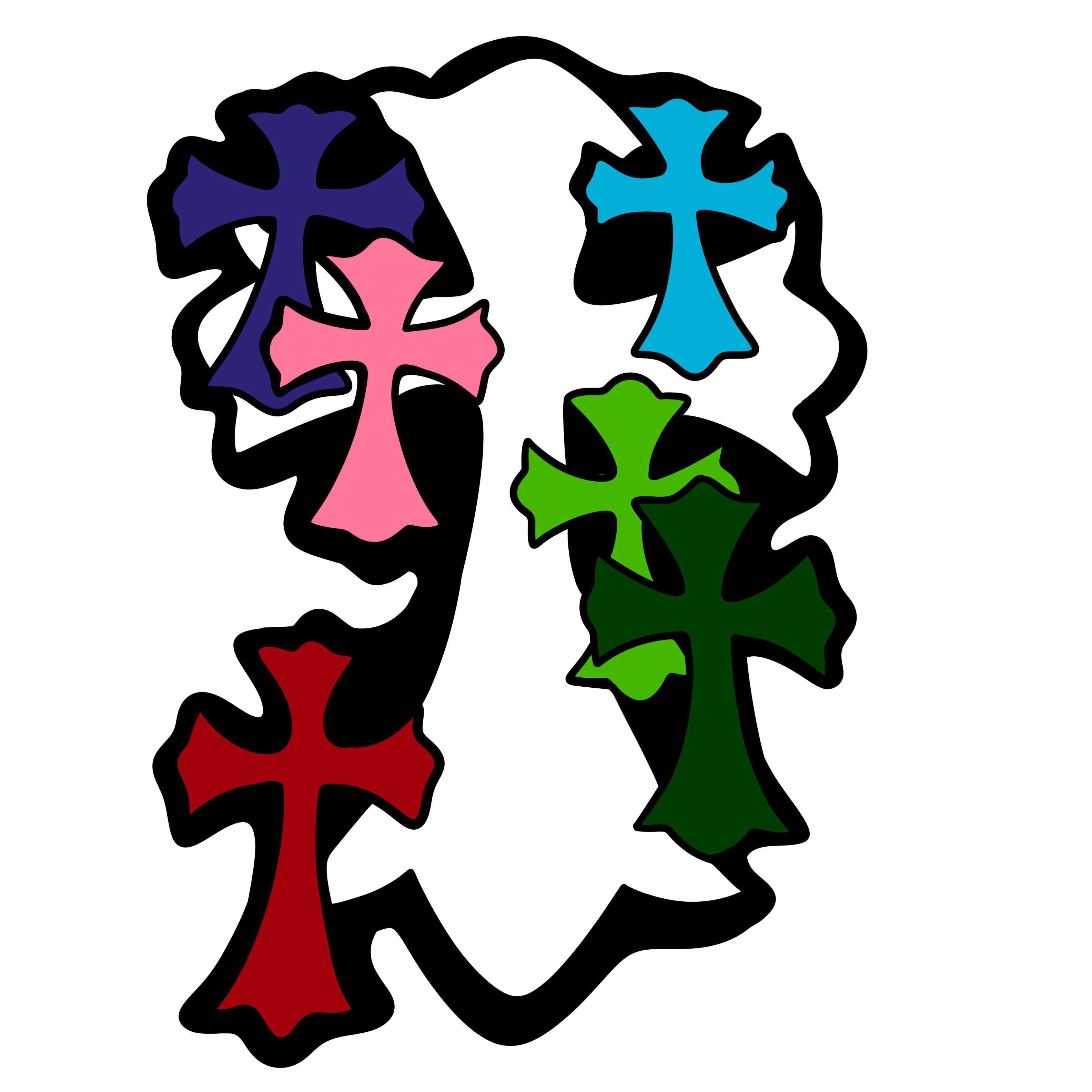 s*8様 Chrome Hearts クロス 💜 Chrome Heart Cross – (Two Versions: Double-Sided & Flat Back