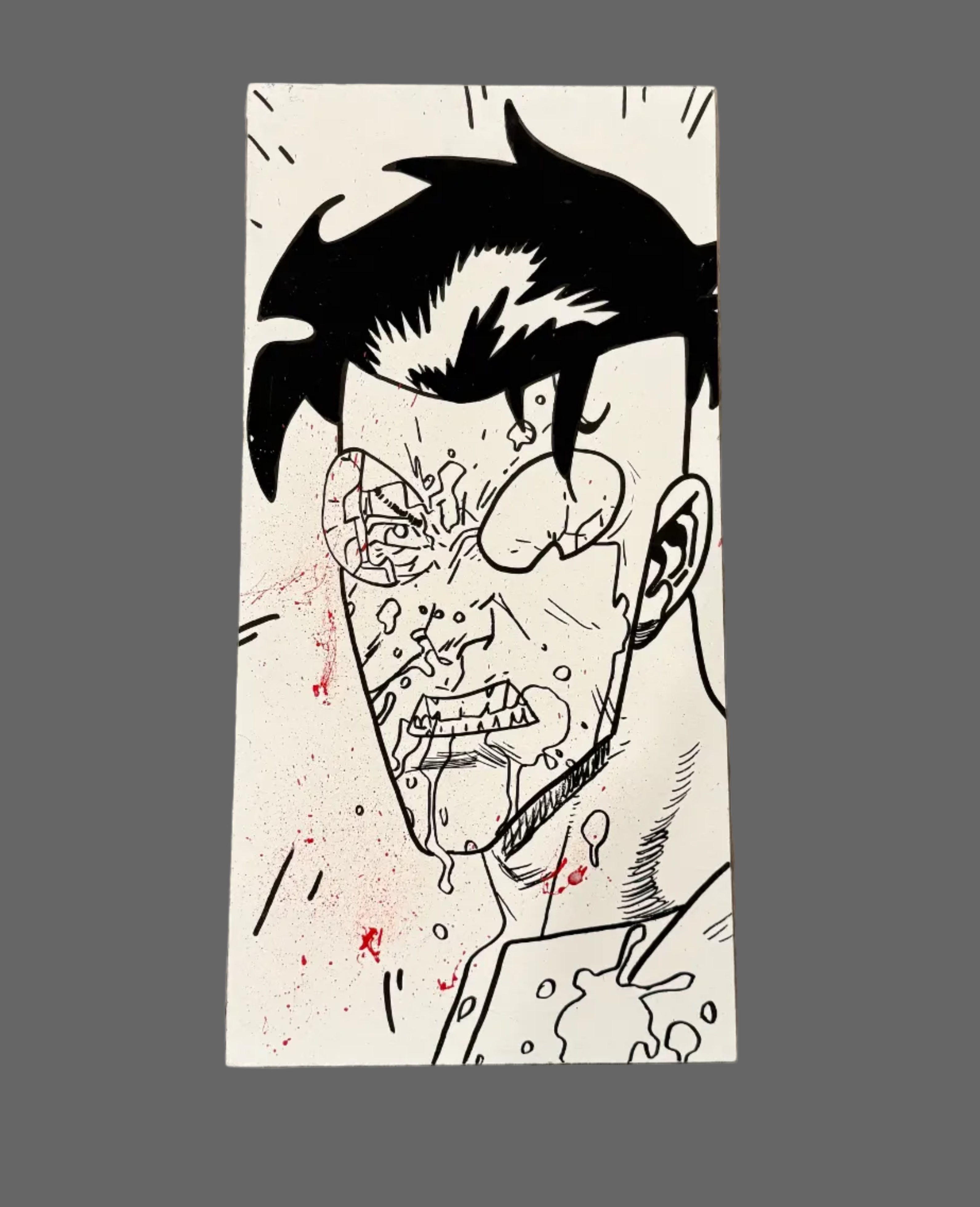 Invincible with blood splatter sketch Wallart